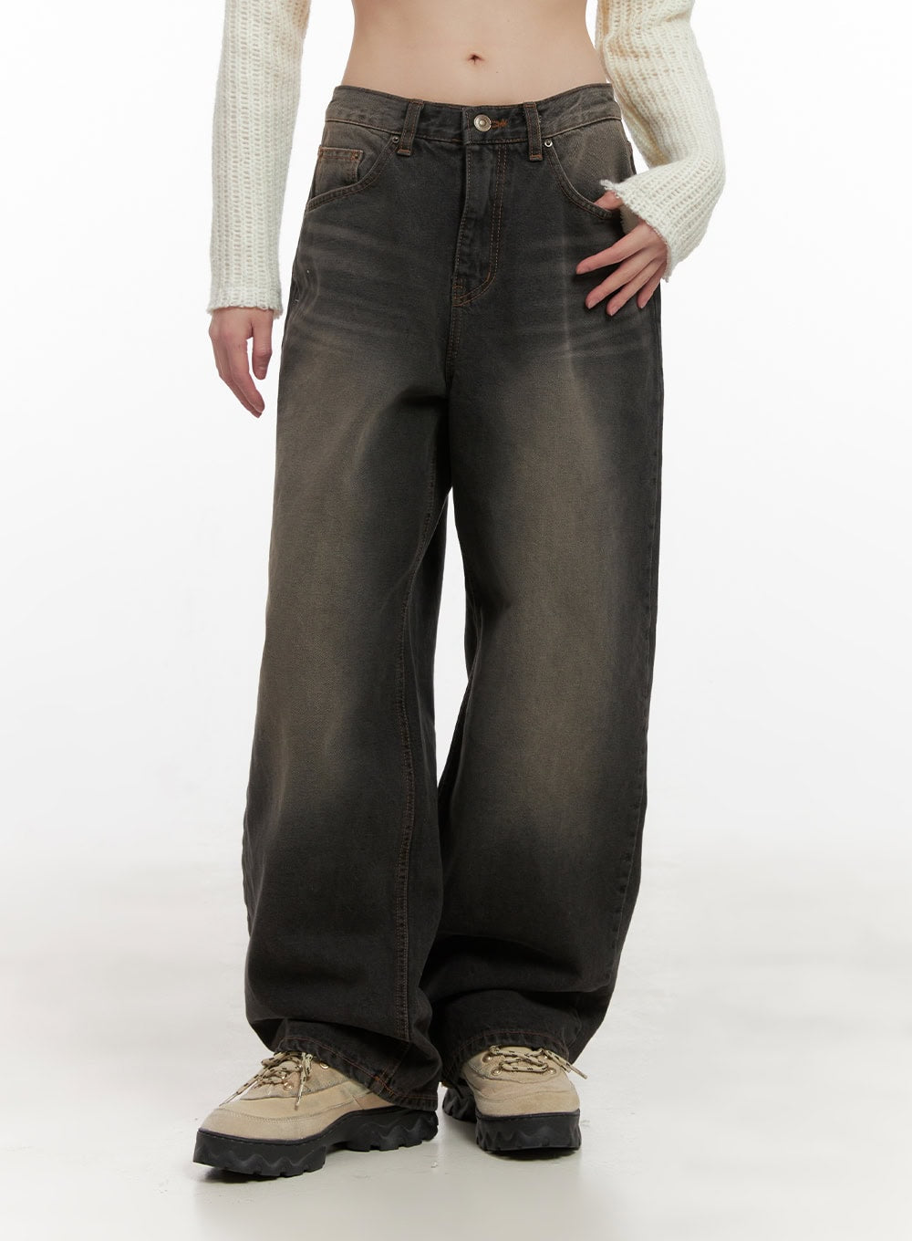 Celina Washed Baggy Wide-Leg Jeans CD426