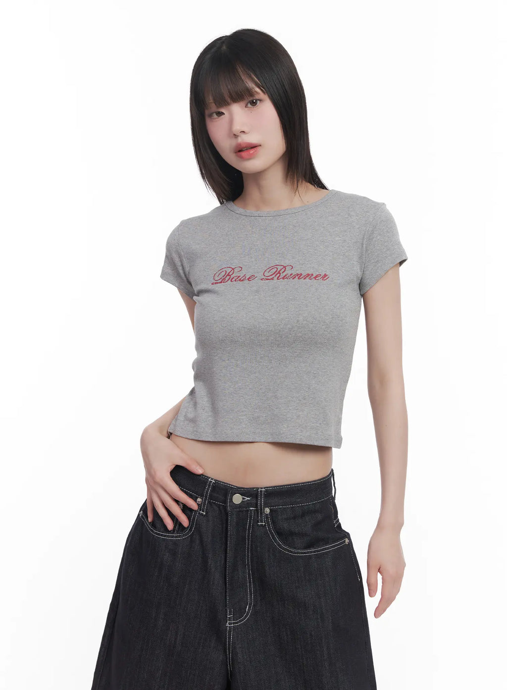 Cursive Graphic Crop Tee CU519