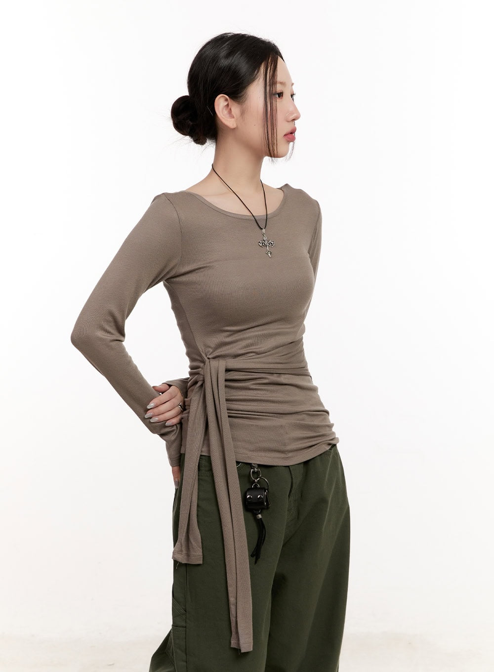 Wrap Tie Long-Sleeve Top CM510
