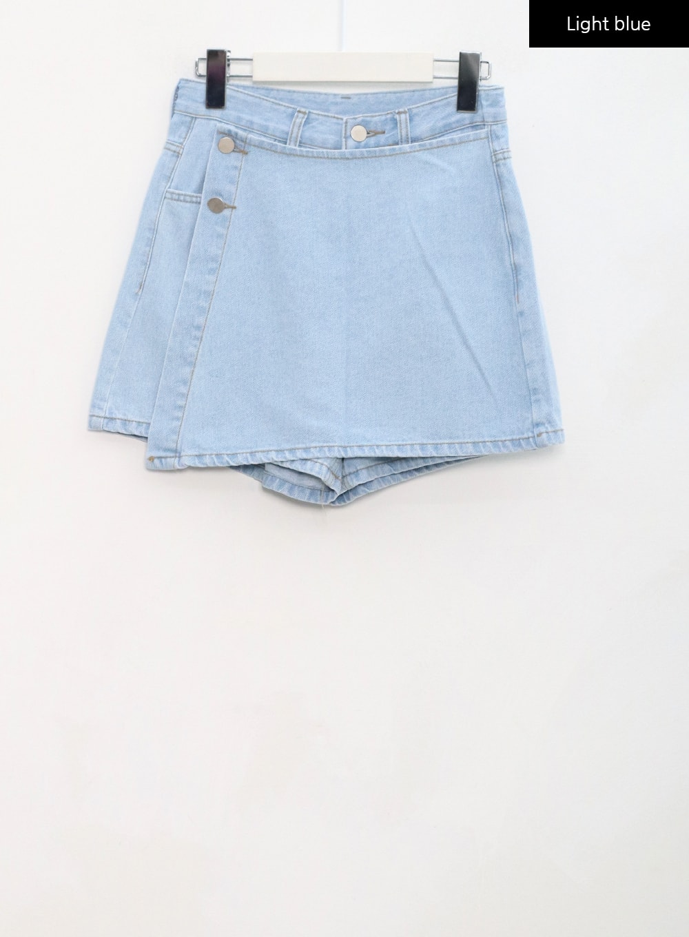 Button Wrap Cotton Denim Shorts BG25