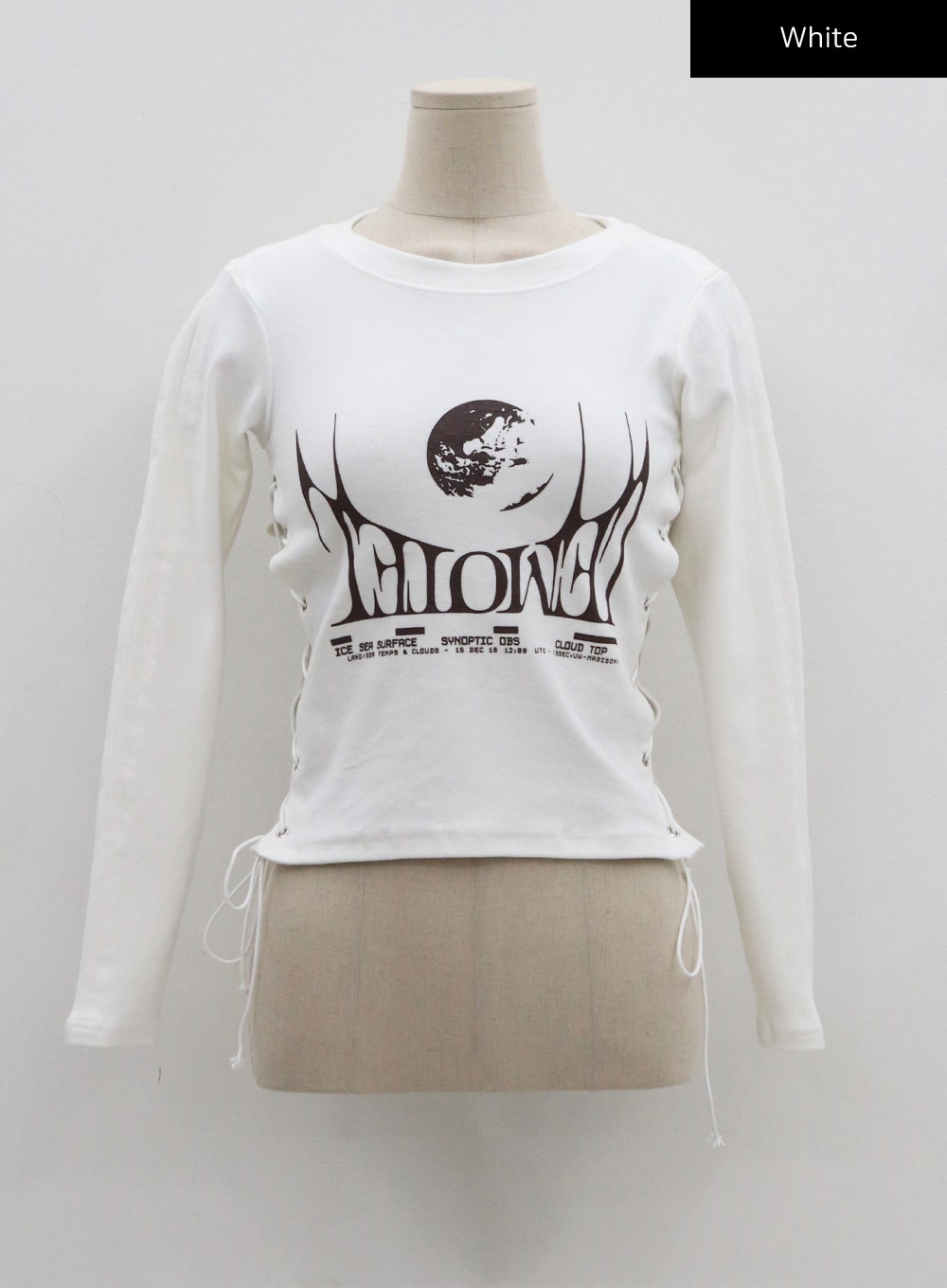 Lettering Print Side Cross Tie Top CO18