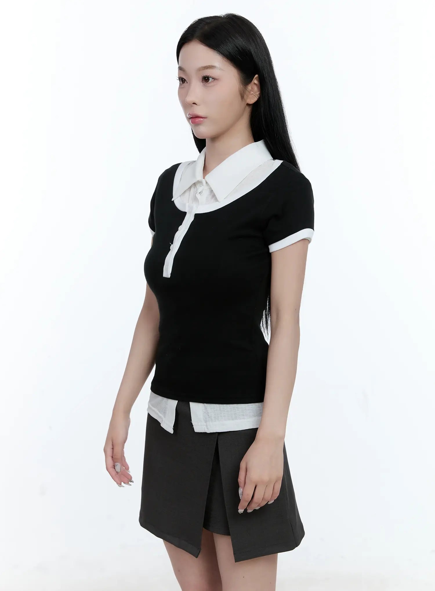 Contrast Basic U-Neck Tee CL530