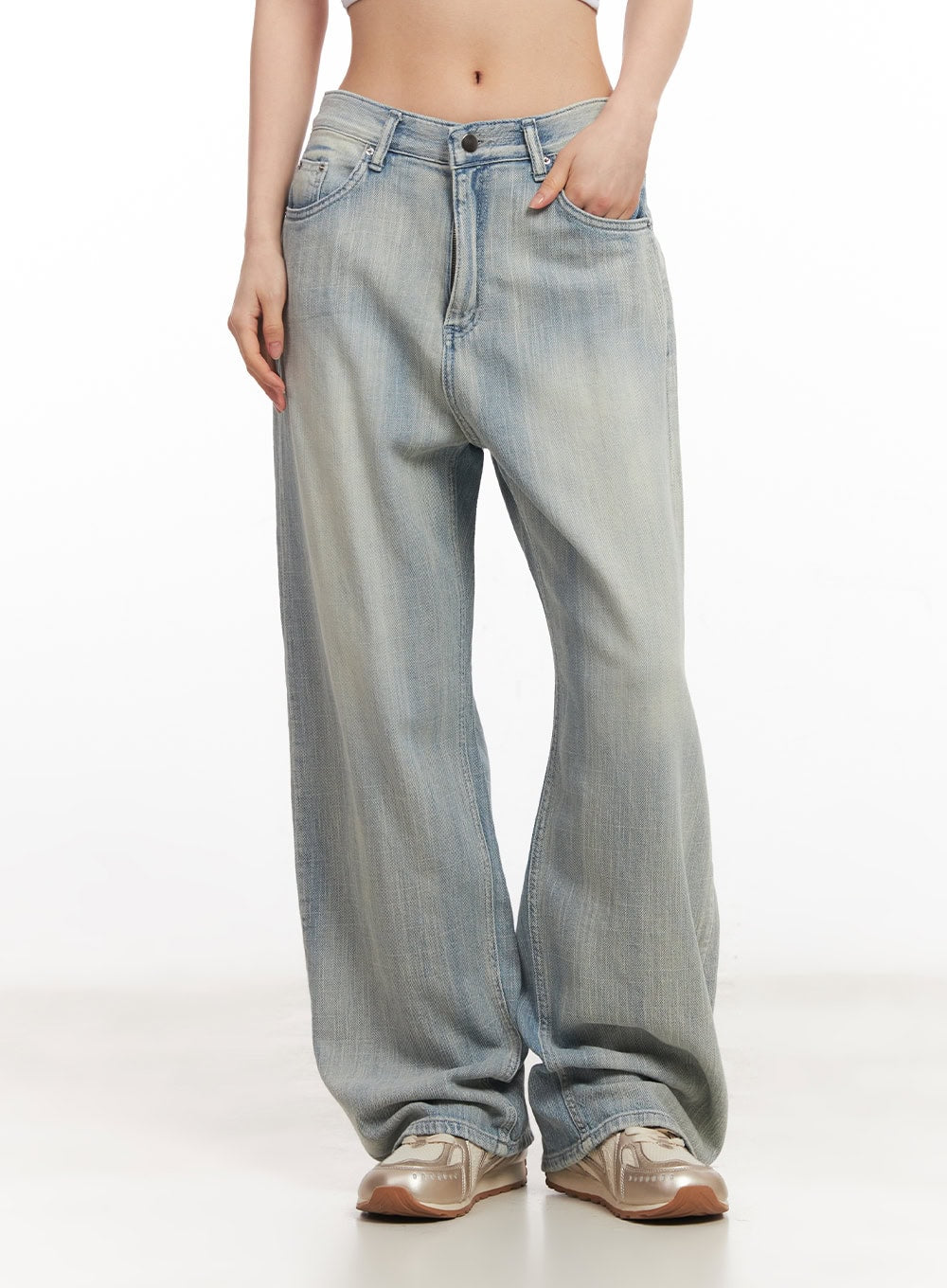 Jessi Washed Wide-Leg Jeans CA514
