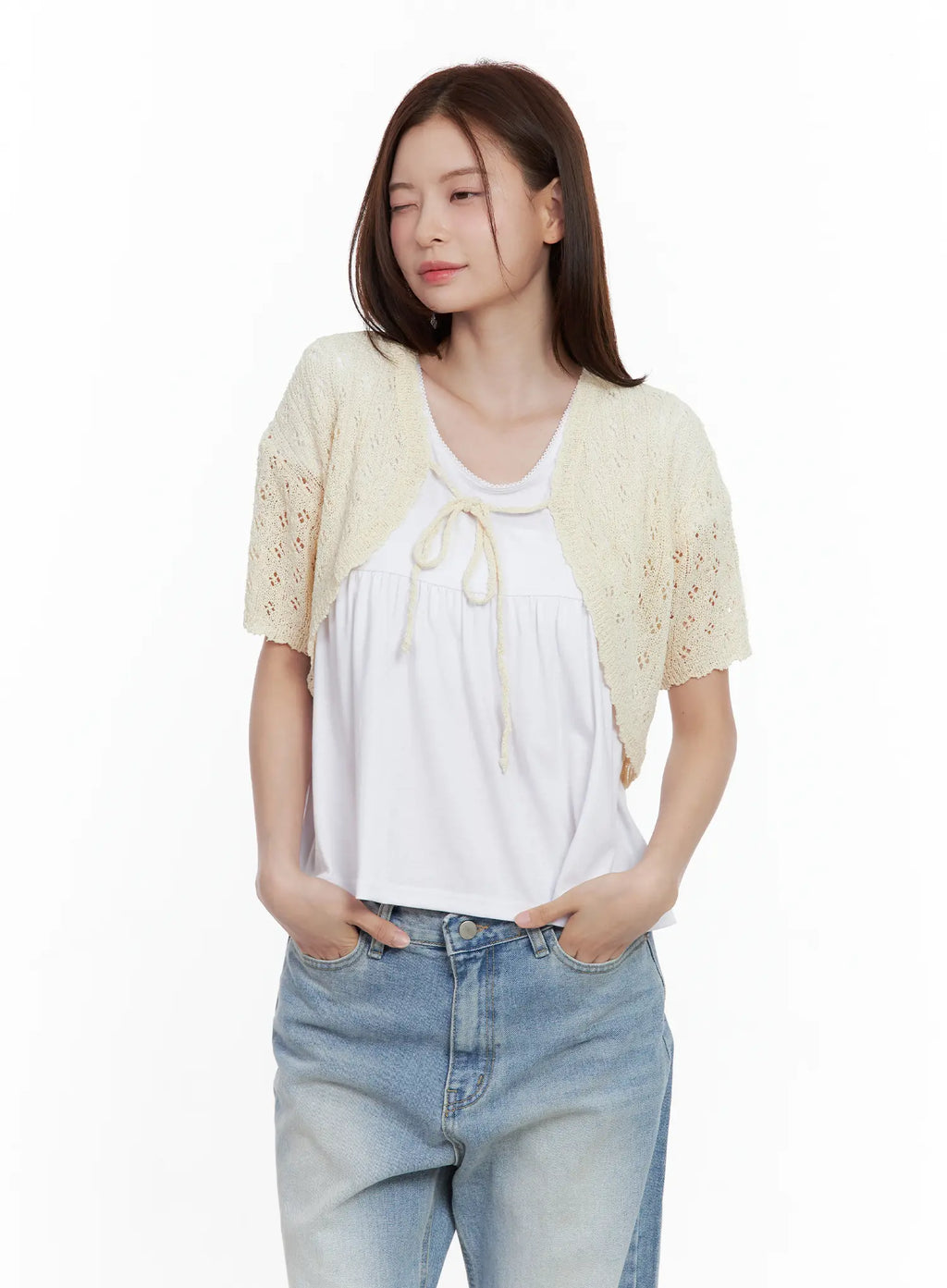 Short-Sleeve Knit Bolero CL502