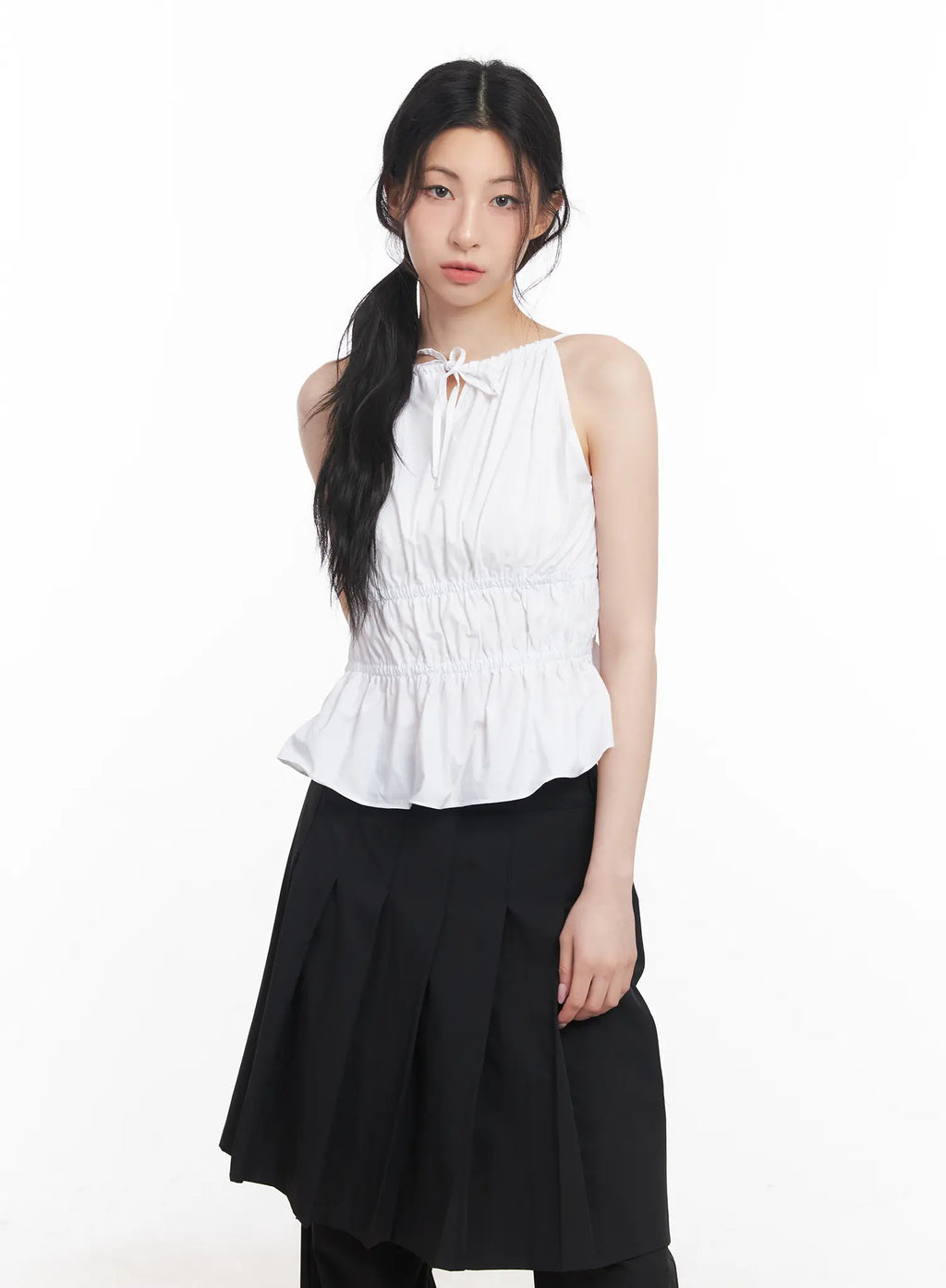 Shirred Halter-Neck Blouse CU510
