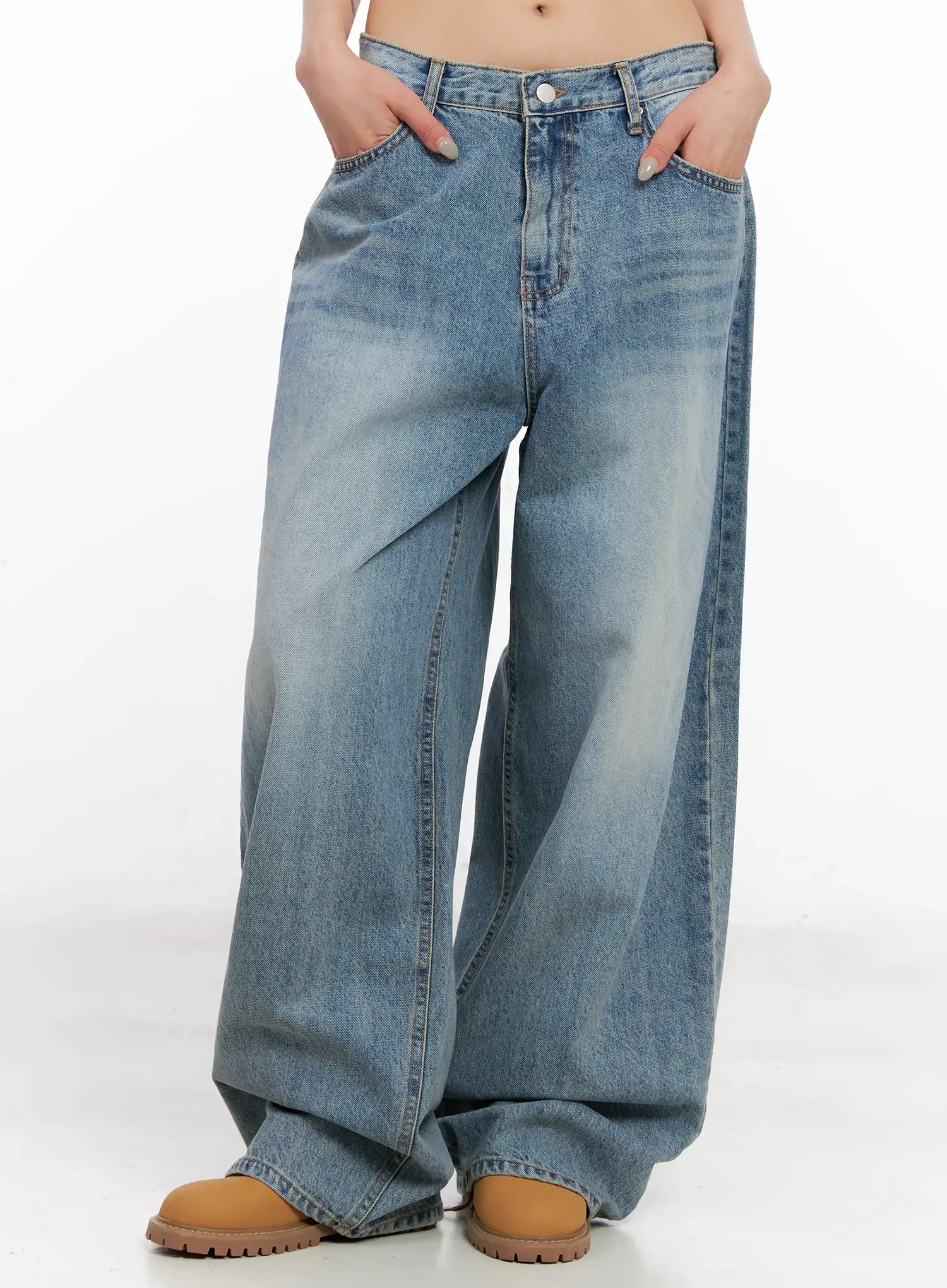 Koko Vintage-Wash Baggy Jeans CL528