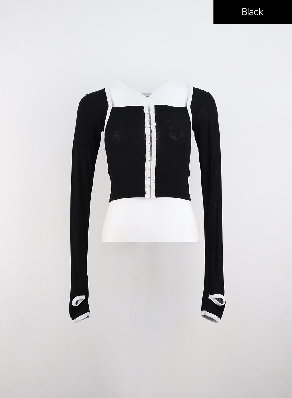 Contrasting Trim Crop Bolero Top IO317