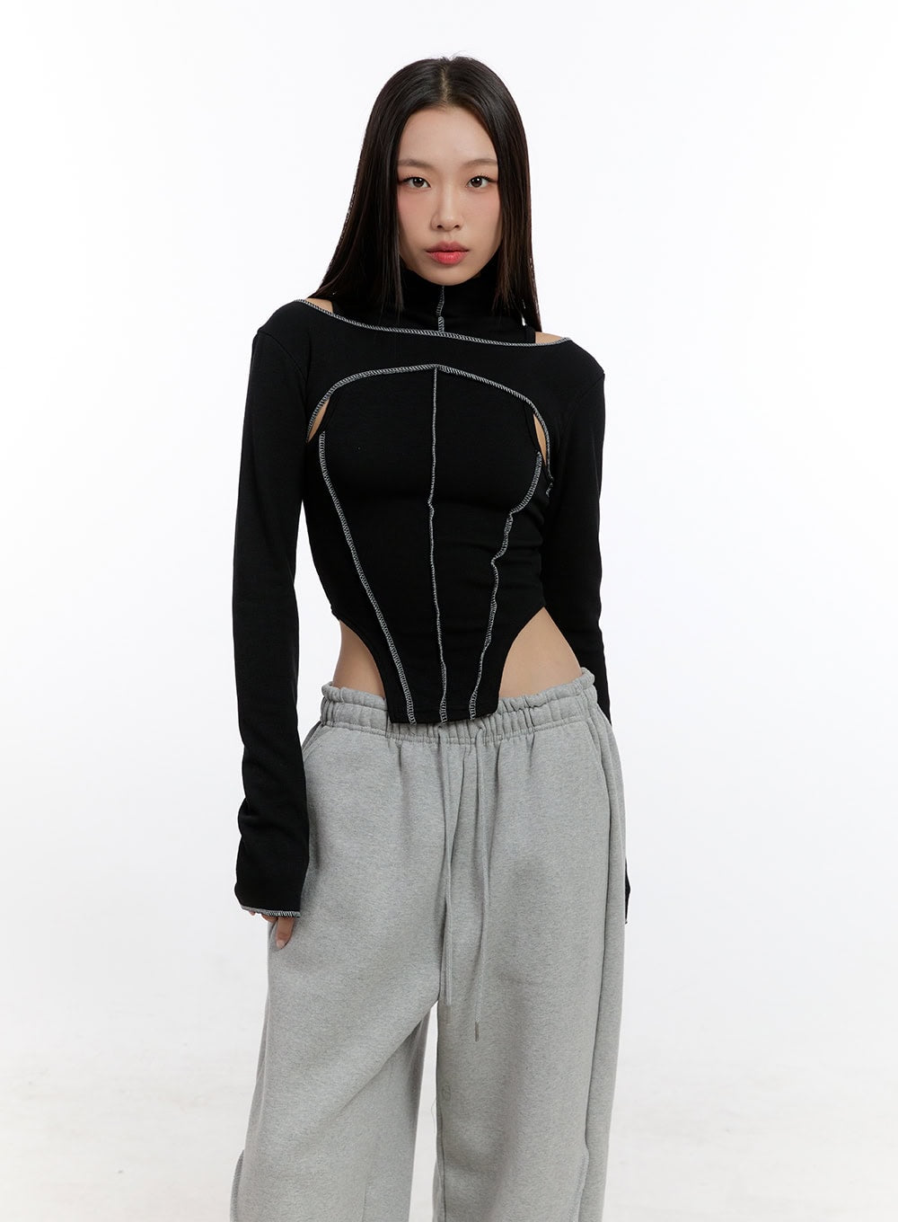 Stitched Chic Cut-Out Top CN421