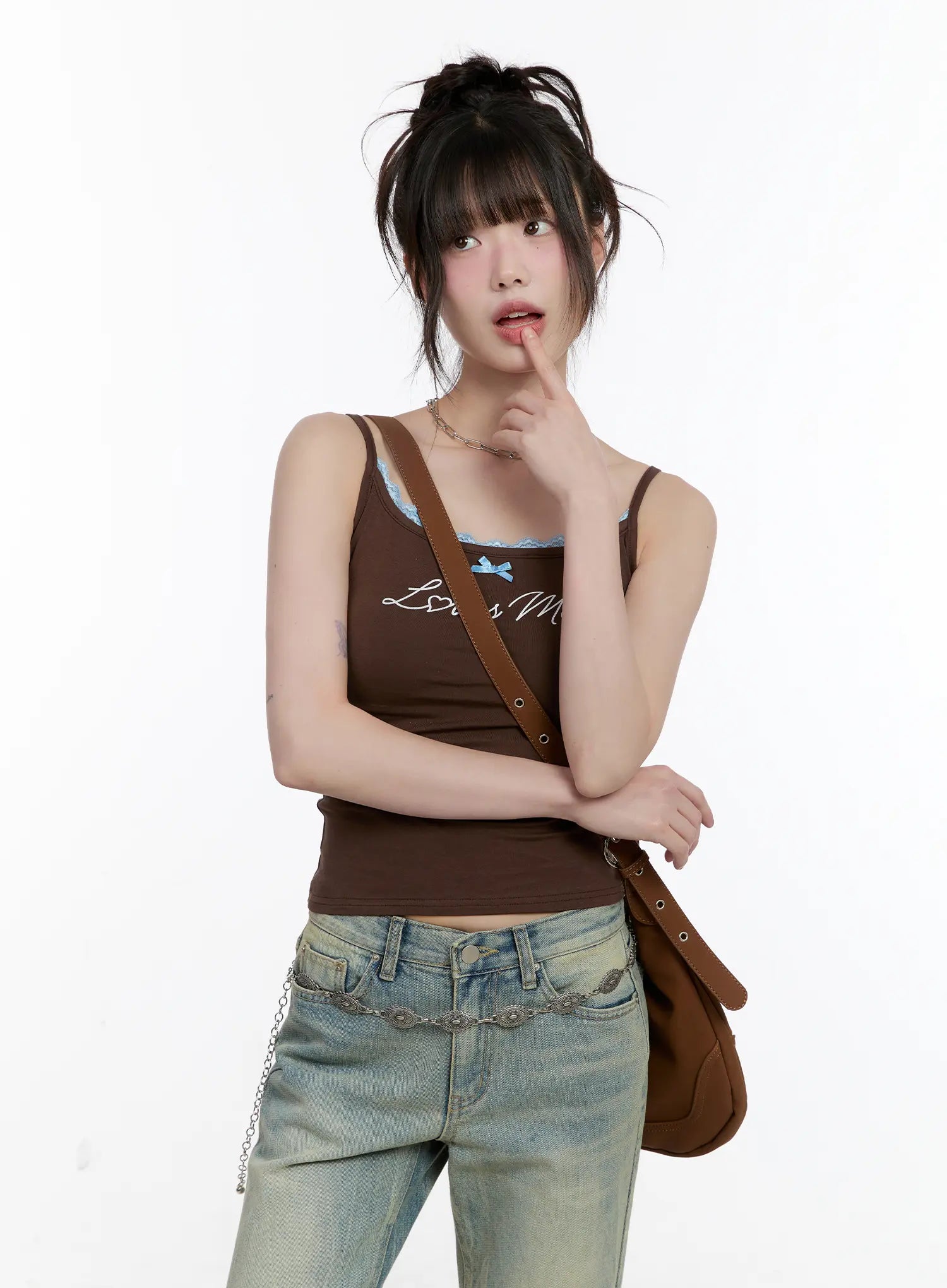 Love Lace-Trim Cami Top CL504