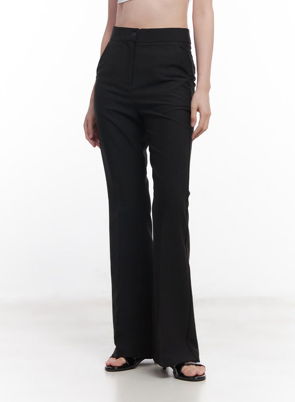 Slim-Fit Flared Trousers CY519