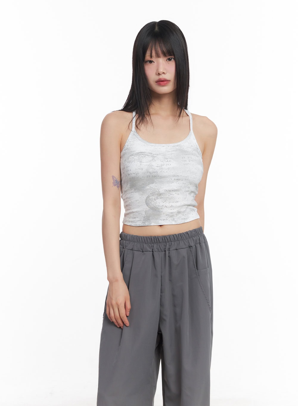 Graphic Cropped Tank Top CY512