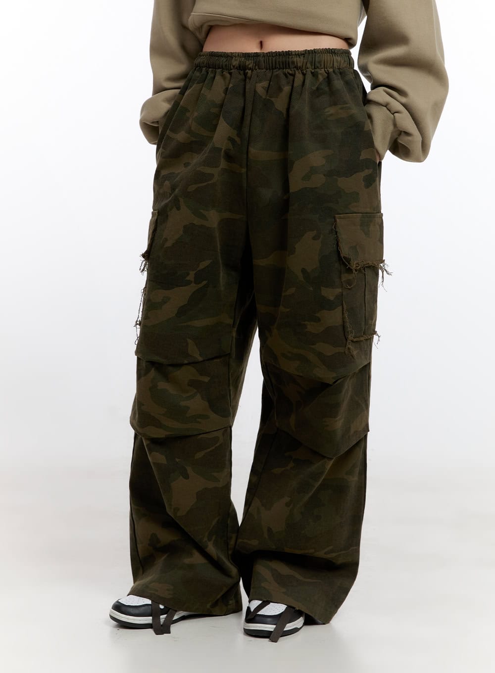 Wide Fit Camouflage Cargo Pants CN420