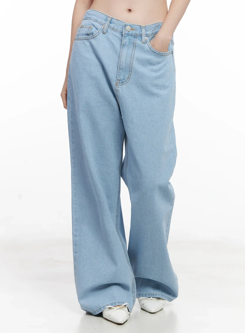 Carmen High-Waist Wide-Leg Denim Jeans CL523