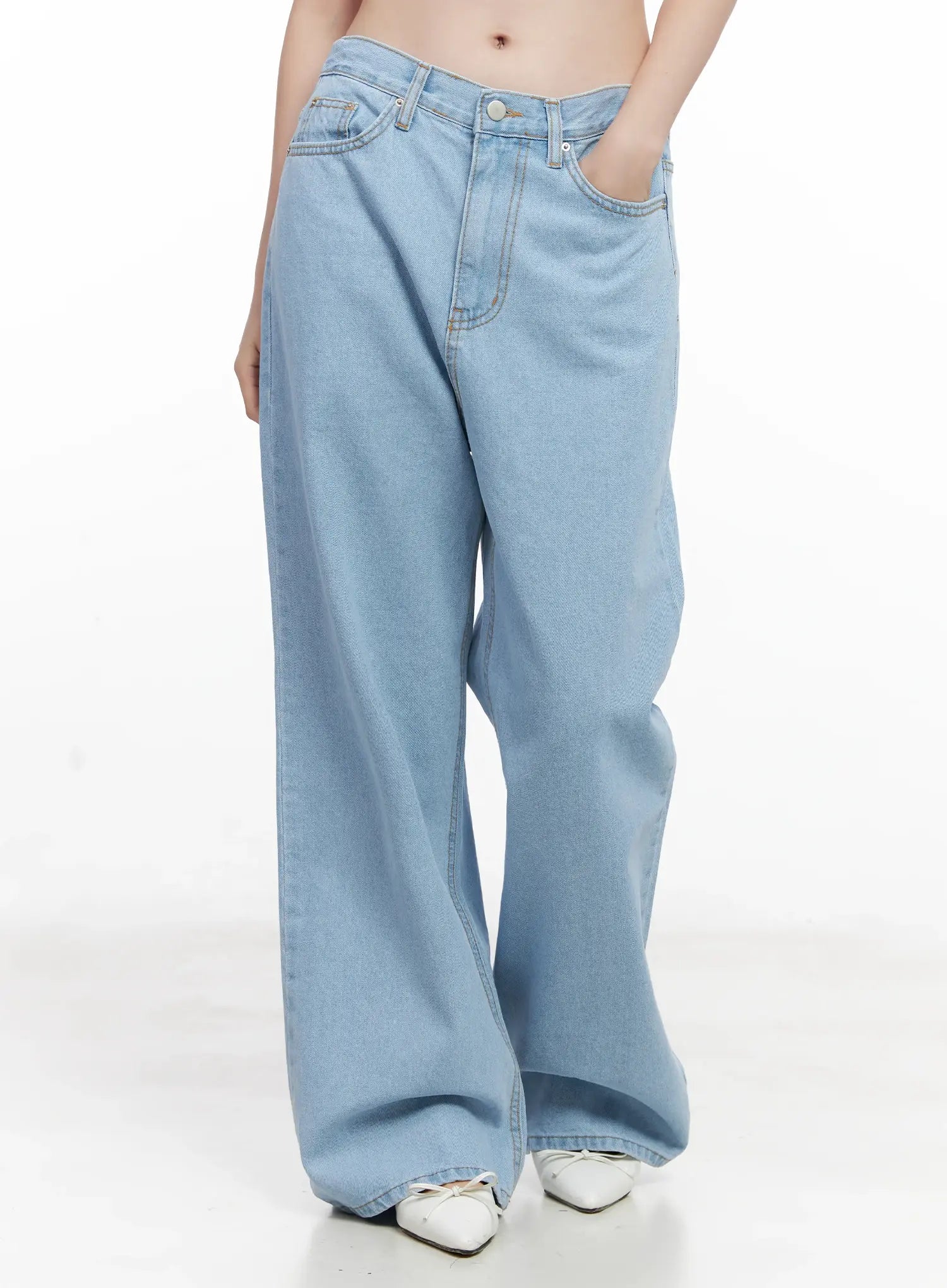 Carmen High-Waist Wide-Leg Denim Jeans CL523