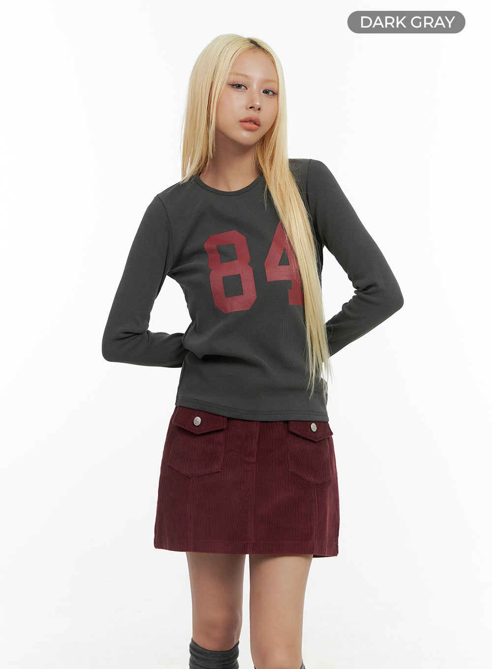 Lettering Long-Sleeve Crop Tee CO415