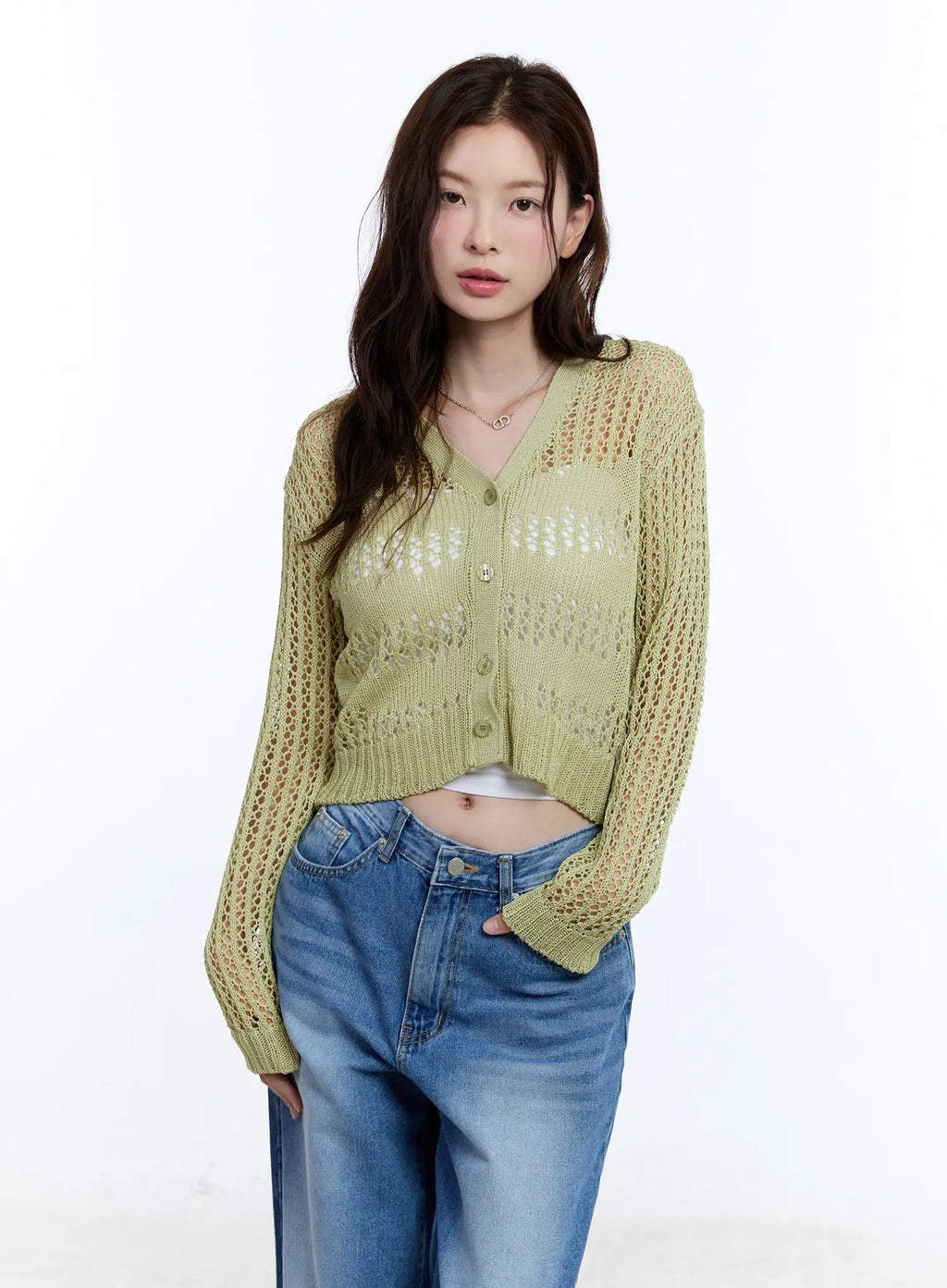 V-Neck Buttoned Sweater Cardigan CU513