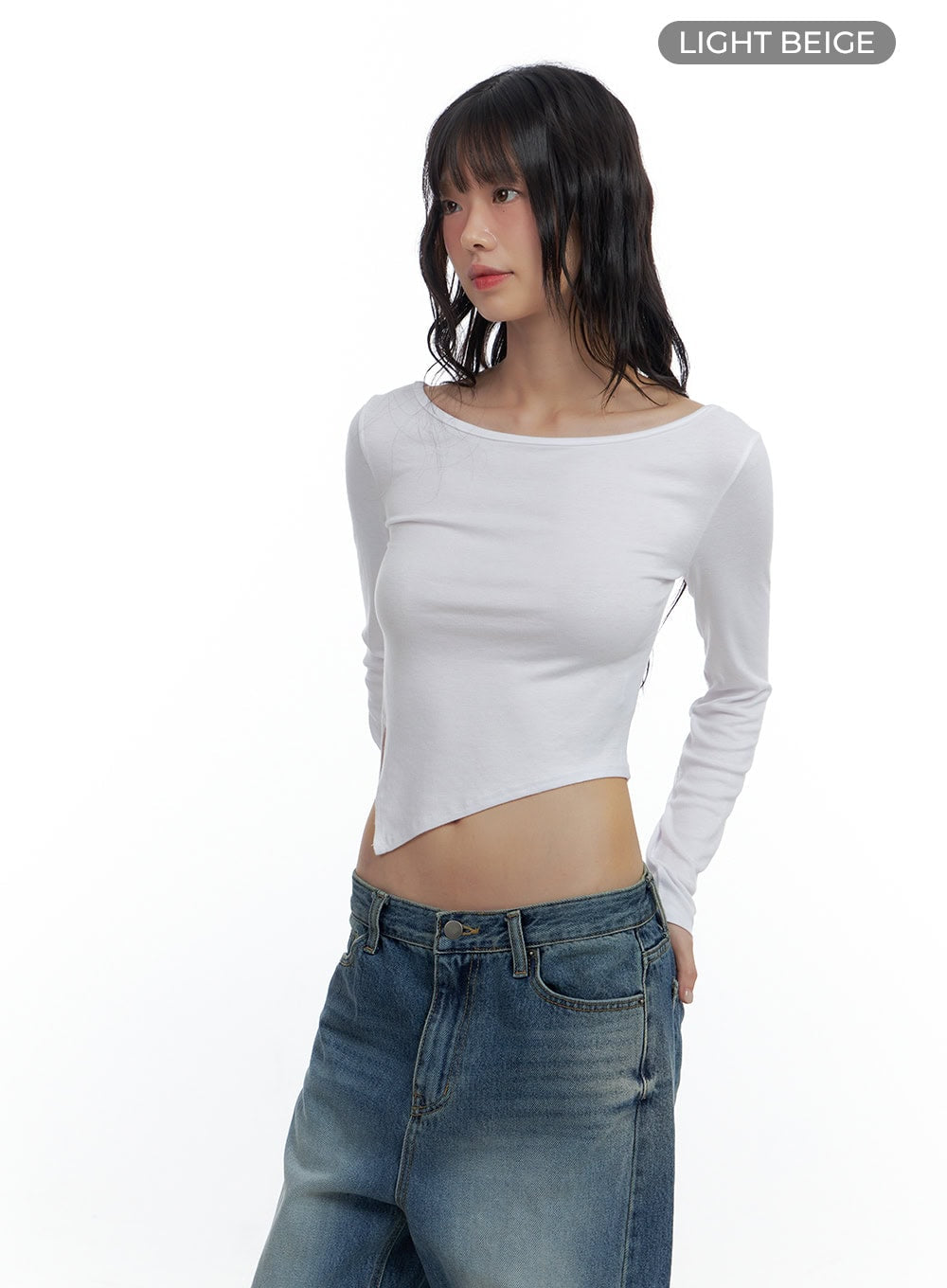 Chic Unbalanced Rayon Crop Shirt CS420
