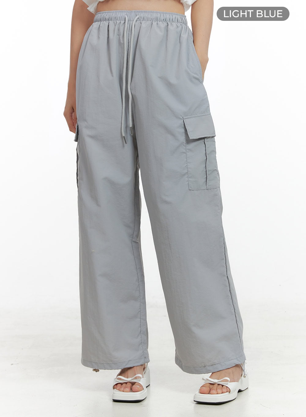 Nylon Cargo Pocket String Pants OL411