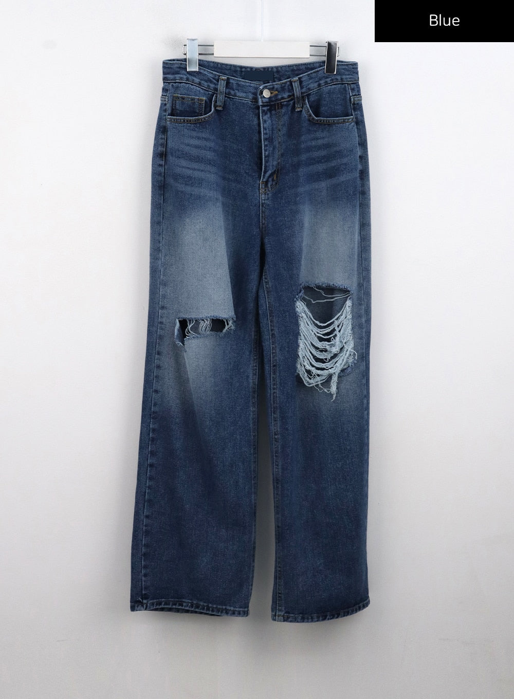 Mid-Wash Ripped Jeans CL328
