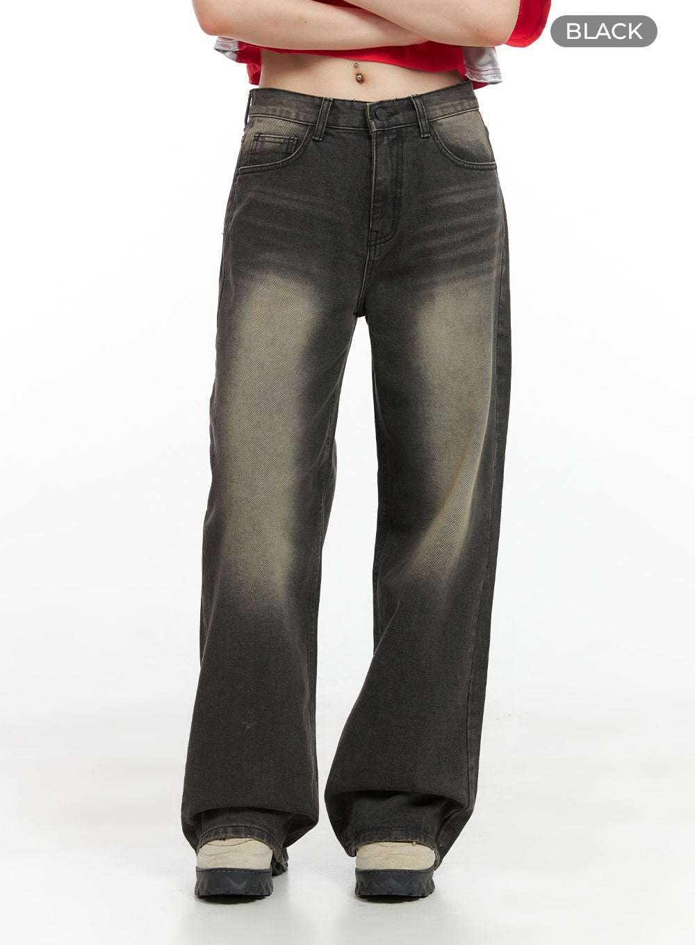 Val Vintage Washed Wide Leg Jeans CG408