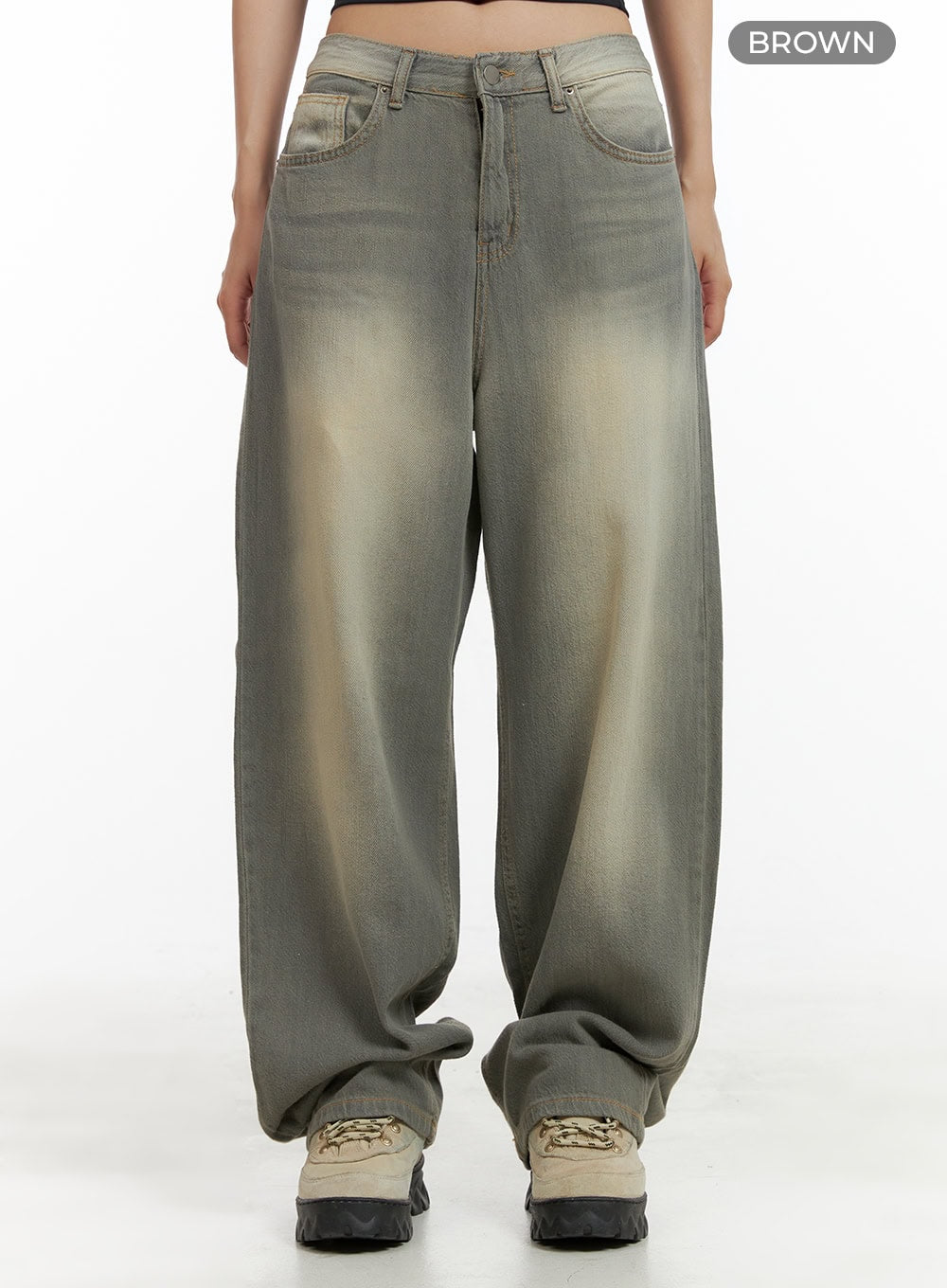 Washed Baggy Denim Jeans CU404