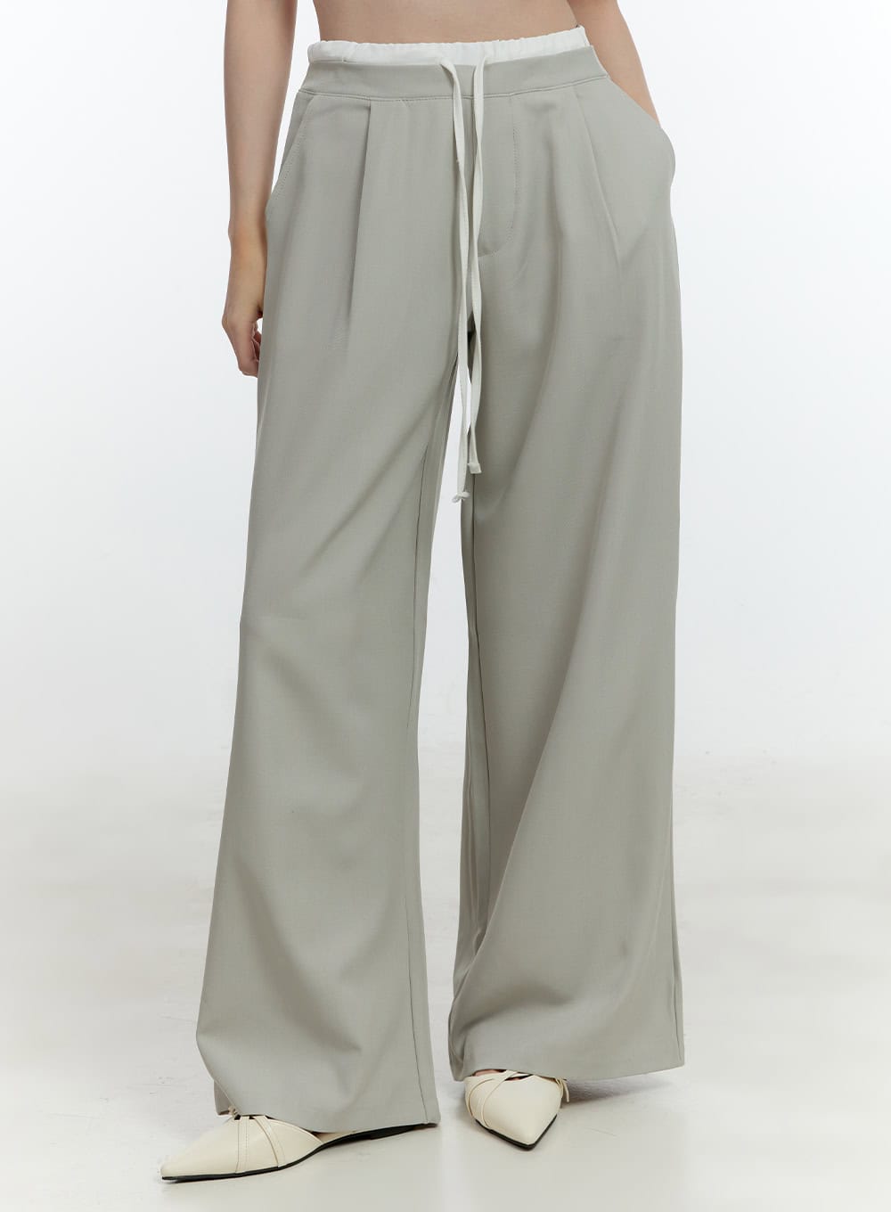 Classic Waist Layered Wide-Fit Pants CF504