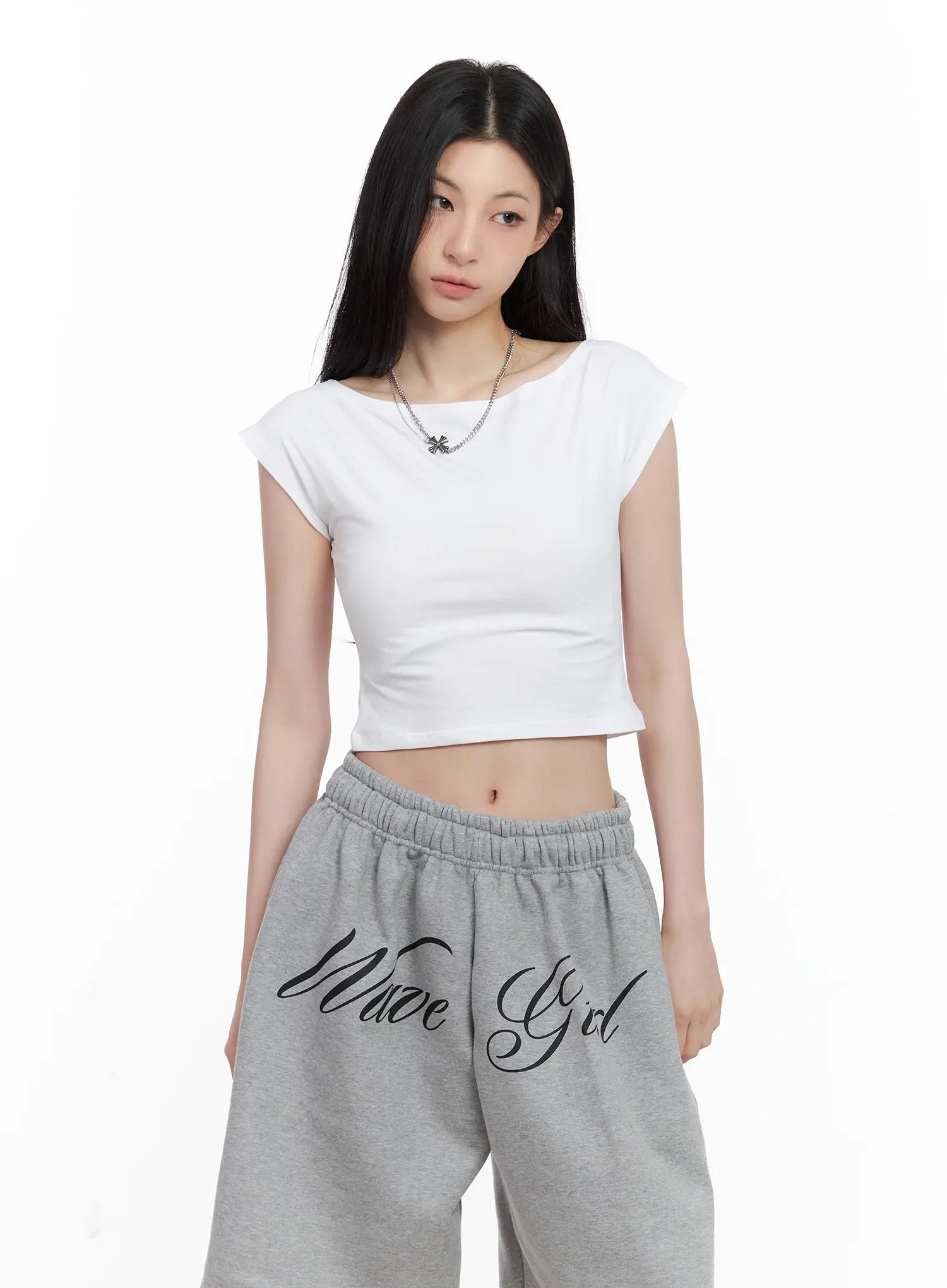 Casual Boatneck Cropped Tee CL501