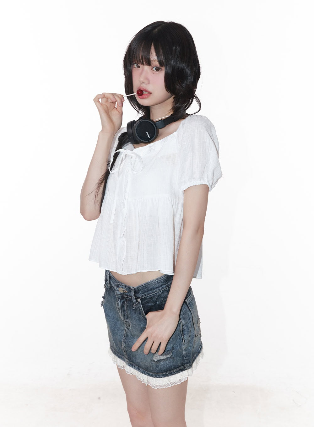 Puffed Short-Sleeve Blouse CY521