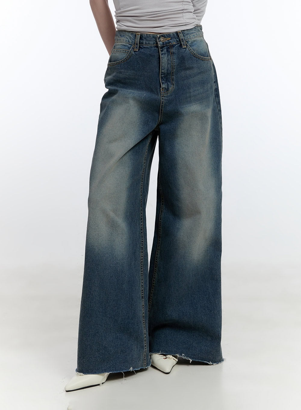 Joana Destroyed Wide-Leg Flare Jeans CJ520
