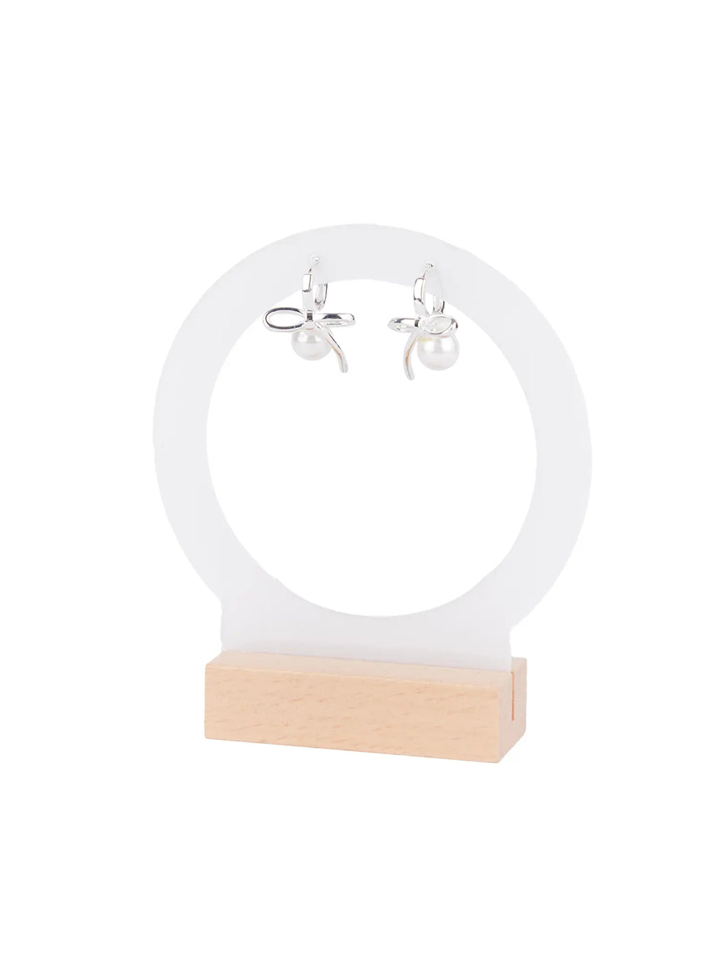 Ribbon and Faux Pearl Earrings CS523