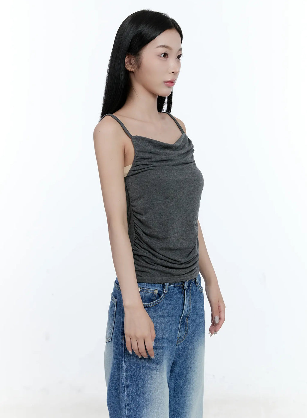Draped Crop Tank Top CL530