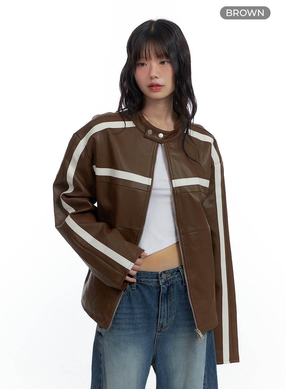 Trendy PU Leather Oversized Jacket CS420
