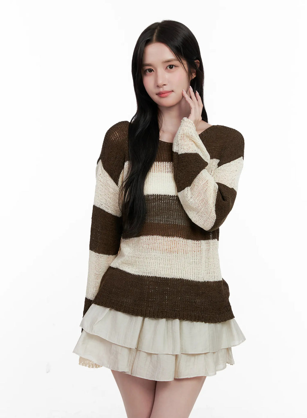 Relaxed-Fit Striped Knit Sweater CL515