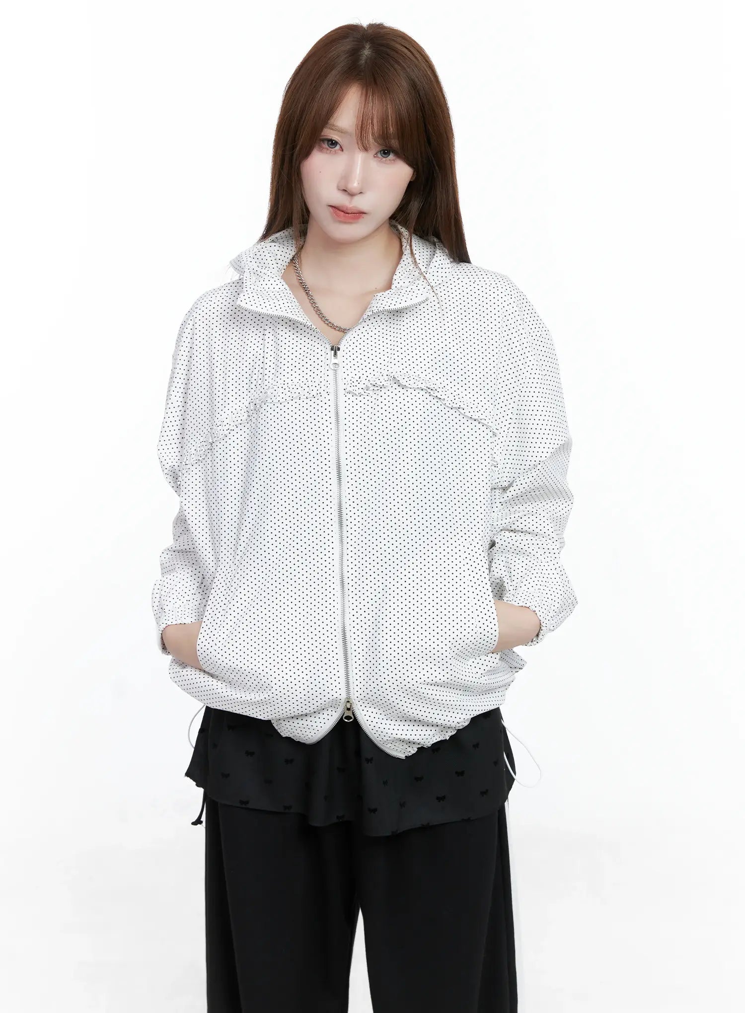 Polka-Dot Hooded Windbreaker CS501