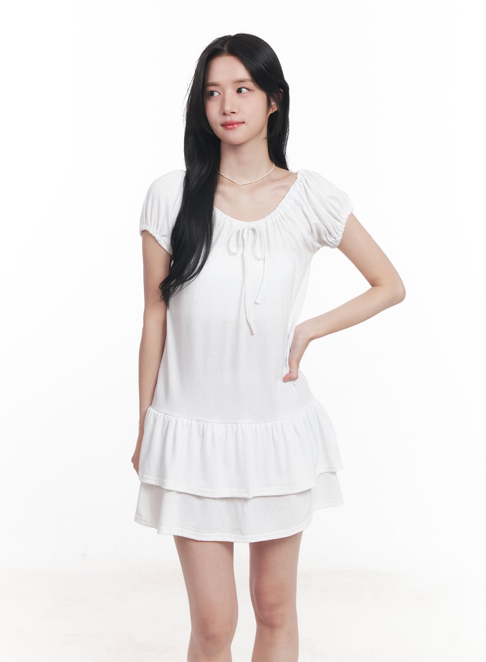 Ruffle Ribbon Mini Dress CY523