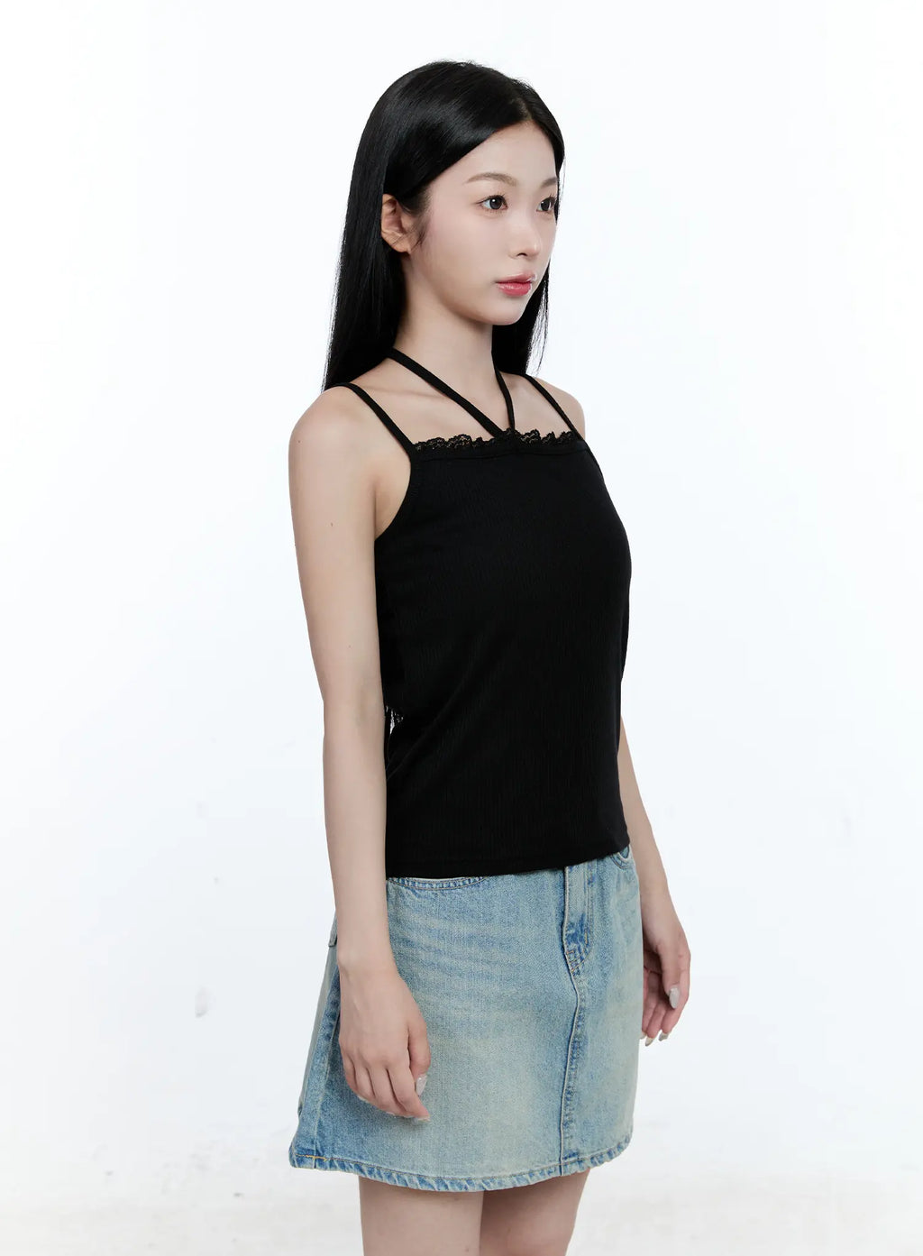 Lace-Trim Halter Tank CG512