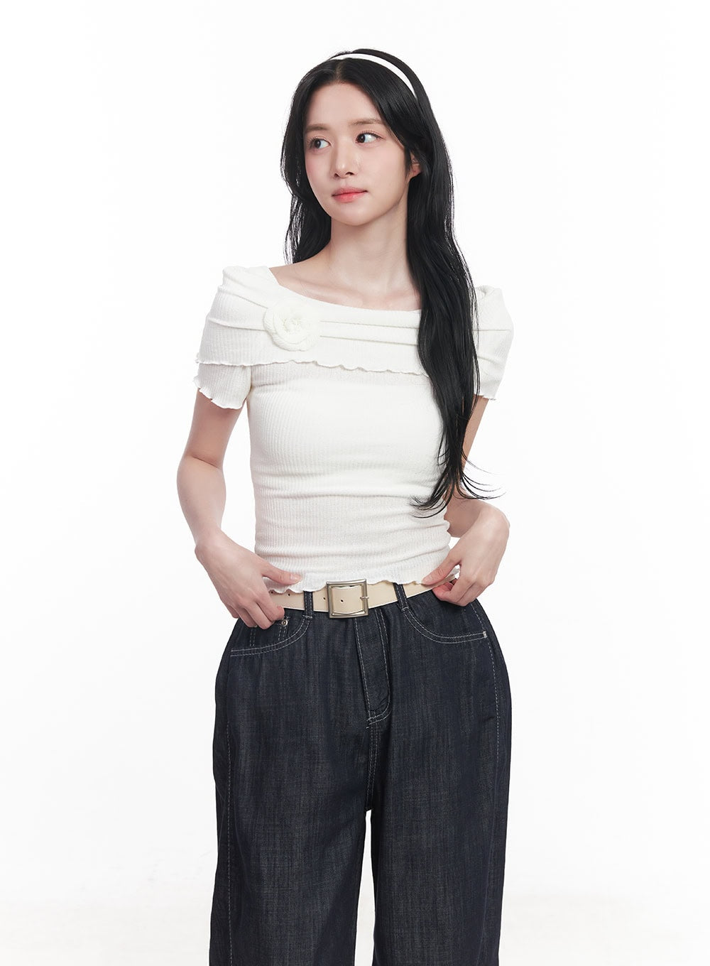 Frill Off-Shoulder Top CY526