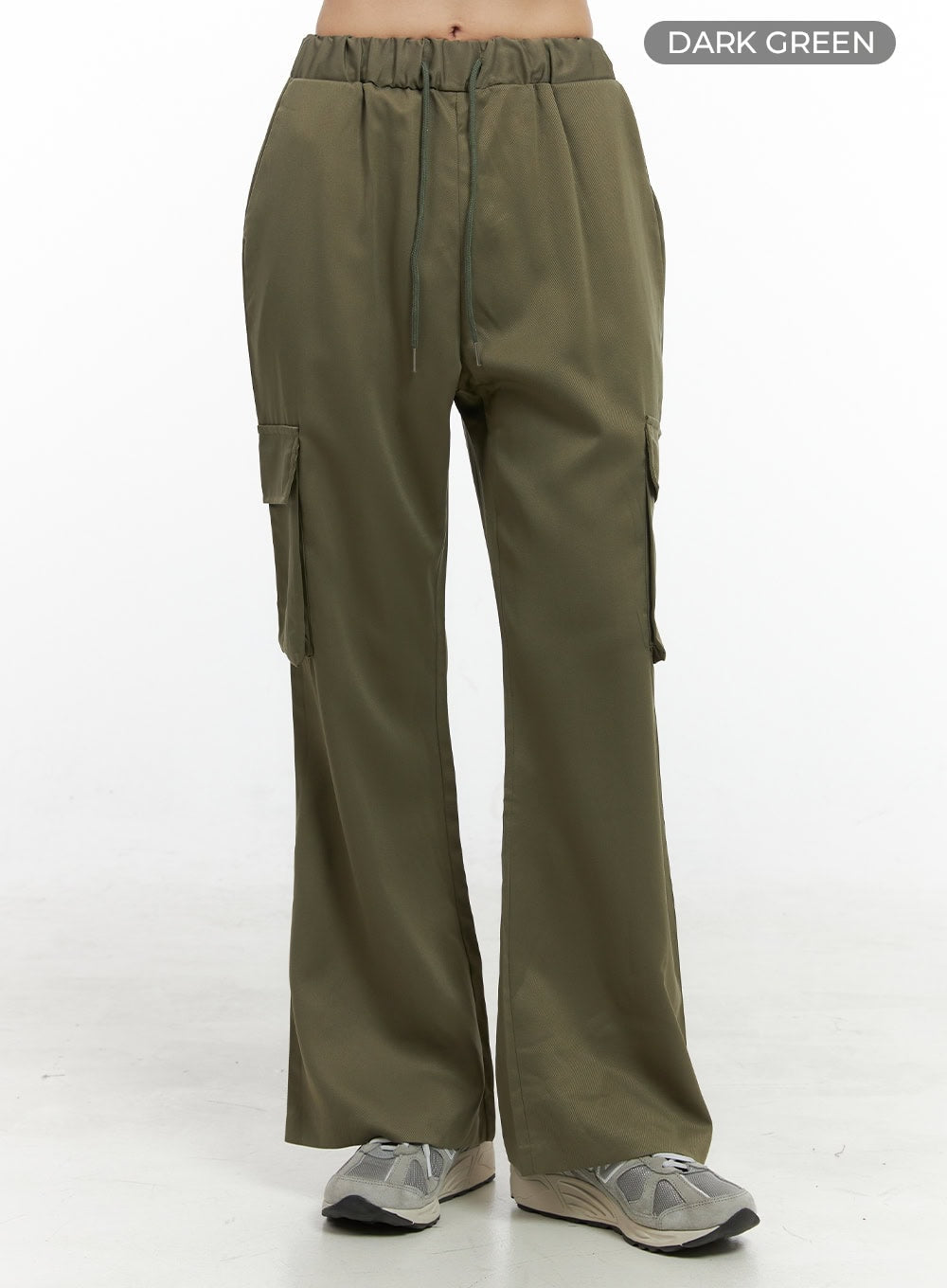 Banded Pocket Boot-Cut Cargo Pants OS410