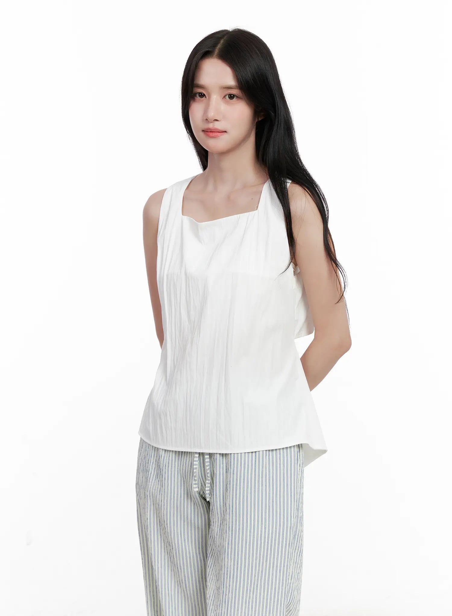 Back-Tie Square-Neck Tank CL516