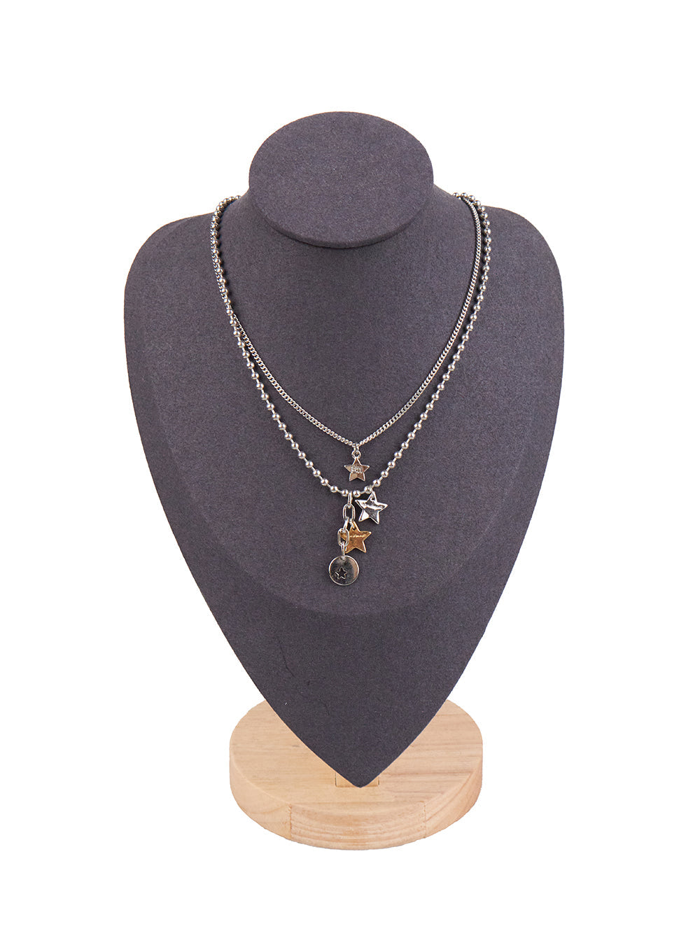 Three-Star Two-Row Necklace CJ502