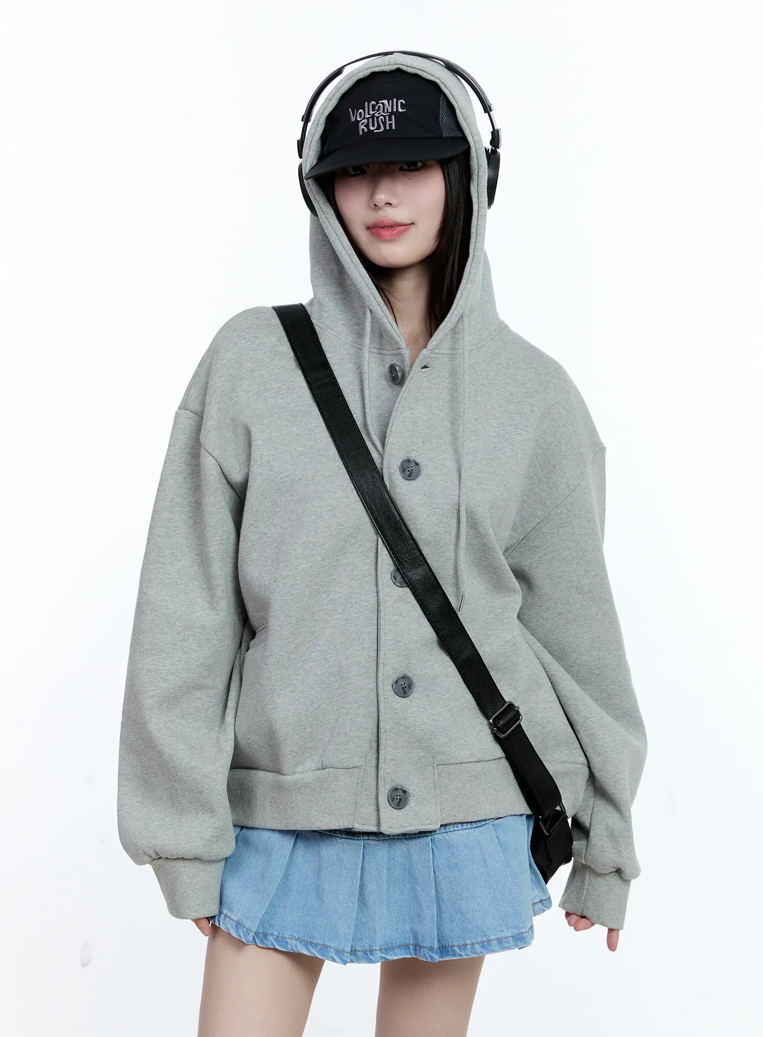Oversized Buttoned Hoodie CG511
