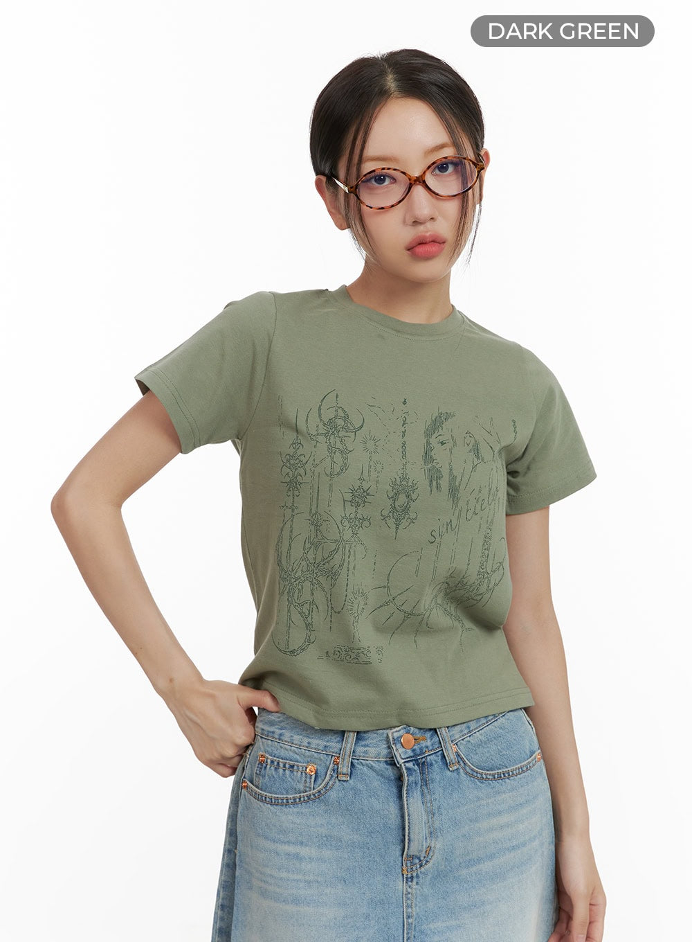 Cotton Graphic Crop Tee CU405