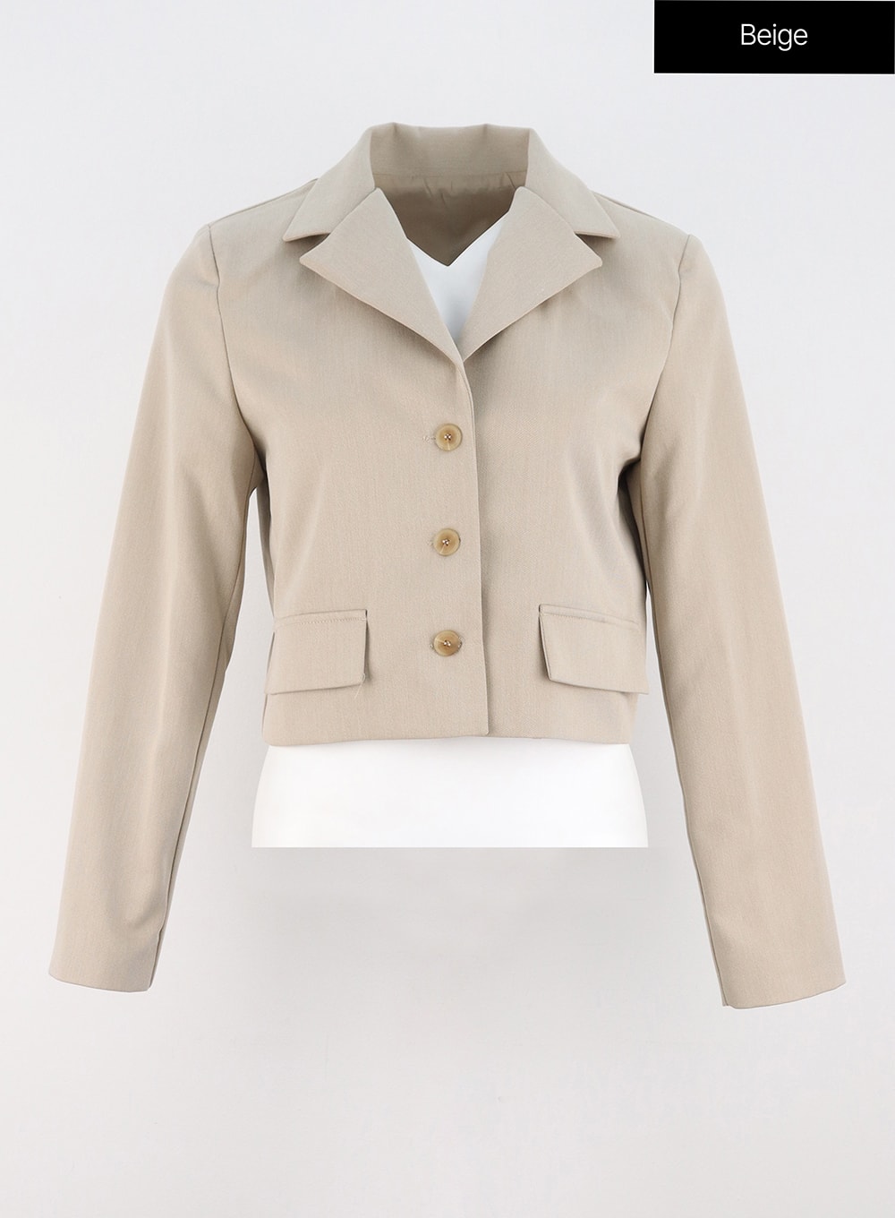 Collarless Crop Blazer OS319