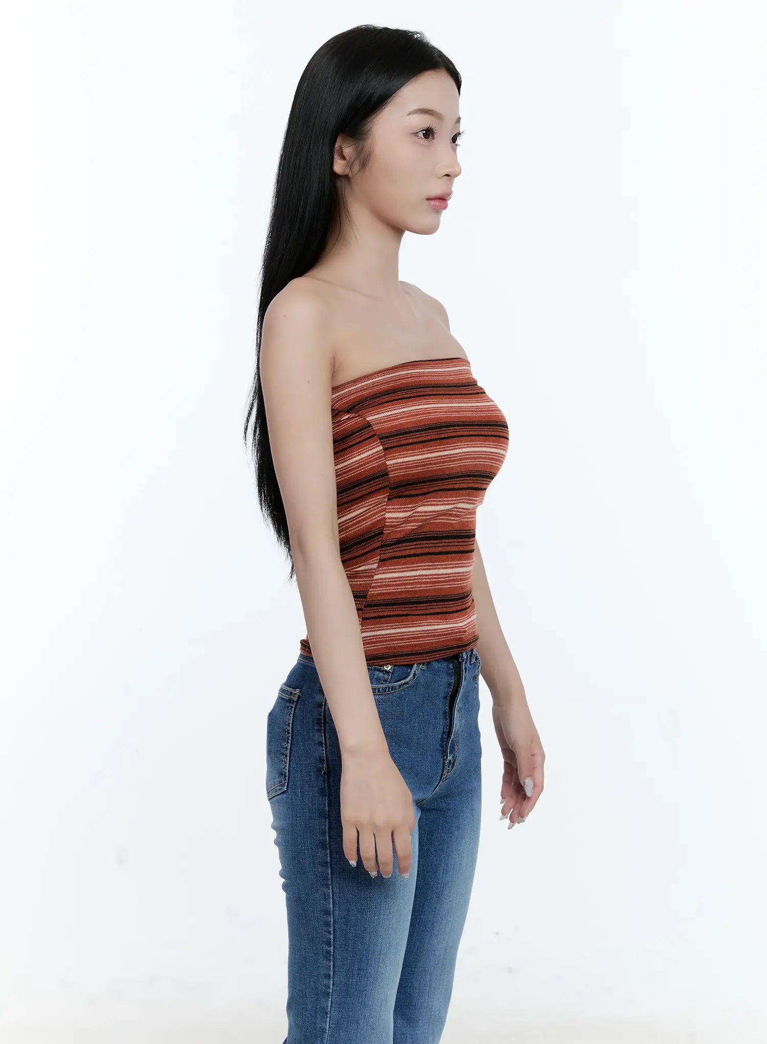 Striped Knit Tube Top CG501