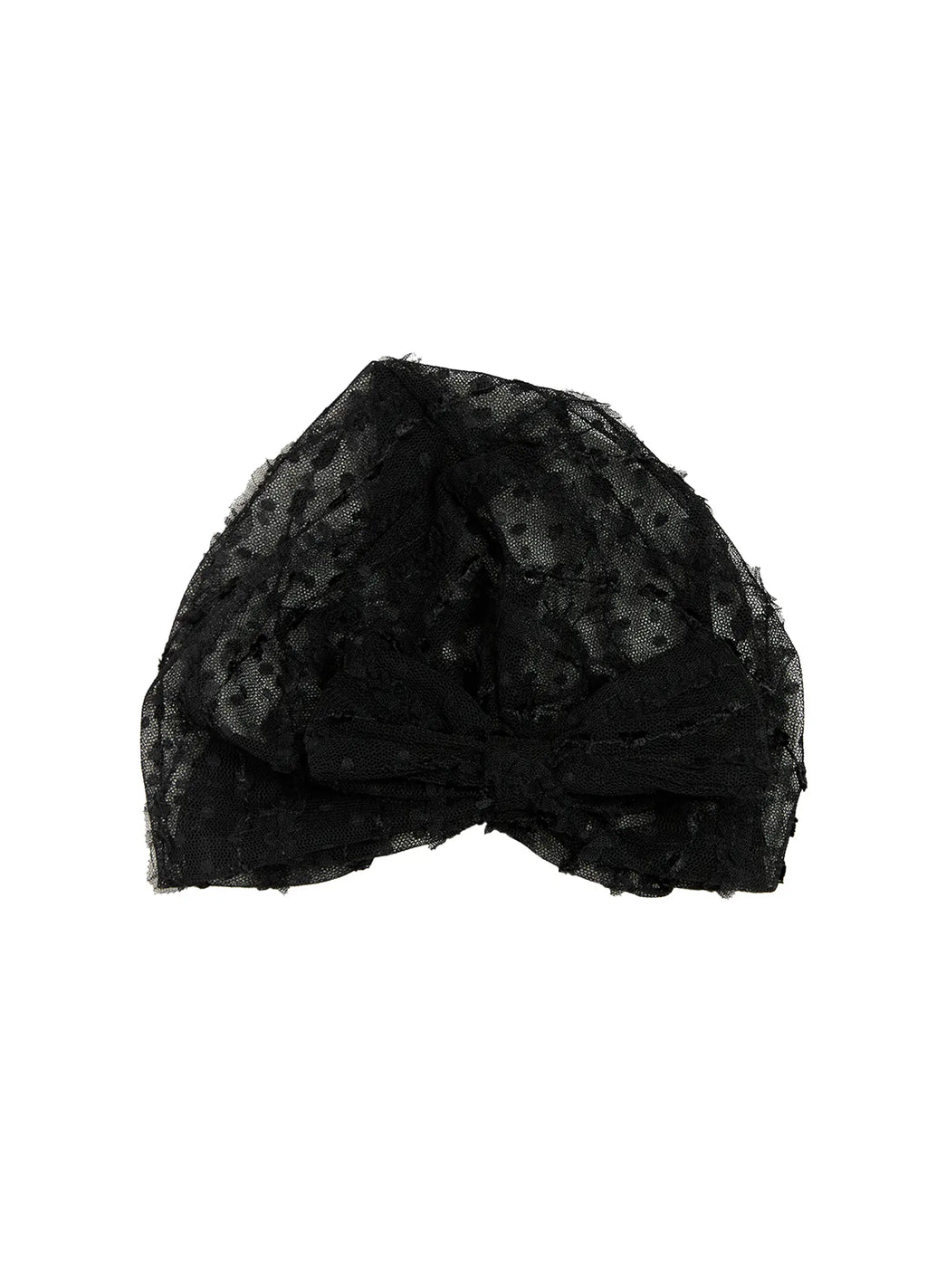 Sheer Polka-Dot Ribbon Beanie CL514