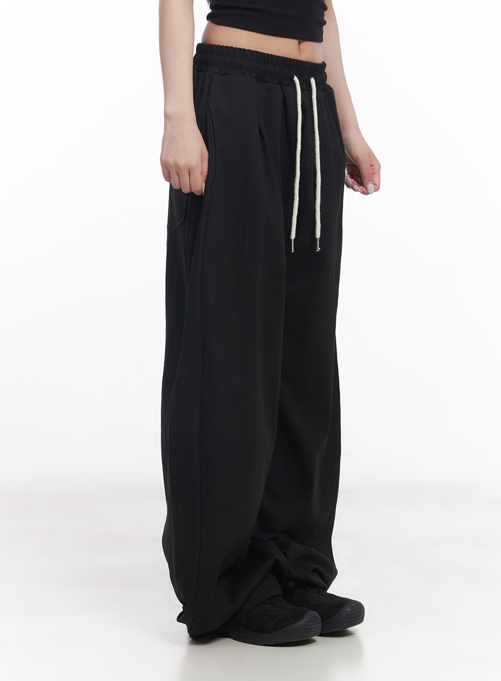 Cotton Buttoned Wide-Leg Pants CY527