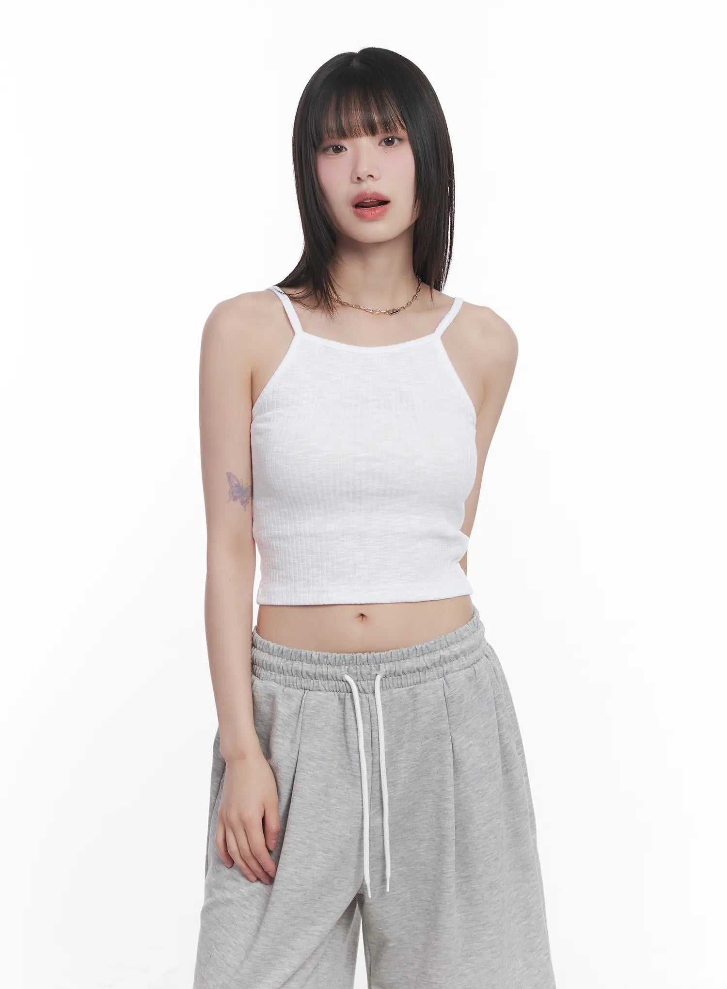 Ribbed Halter Neck Cami CU519