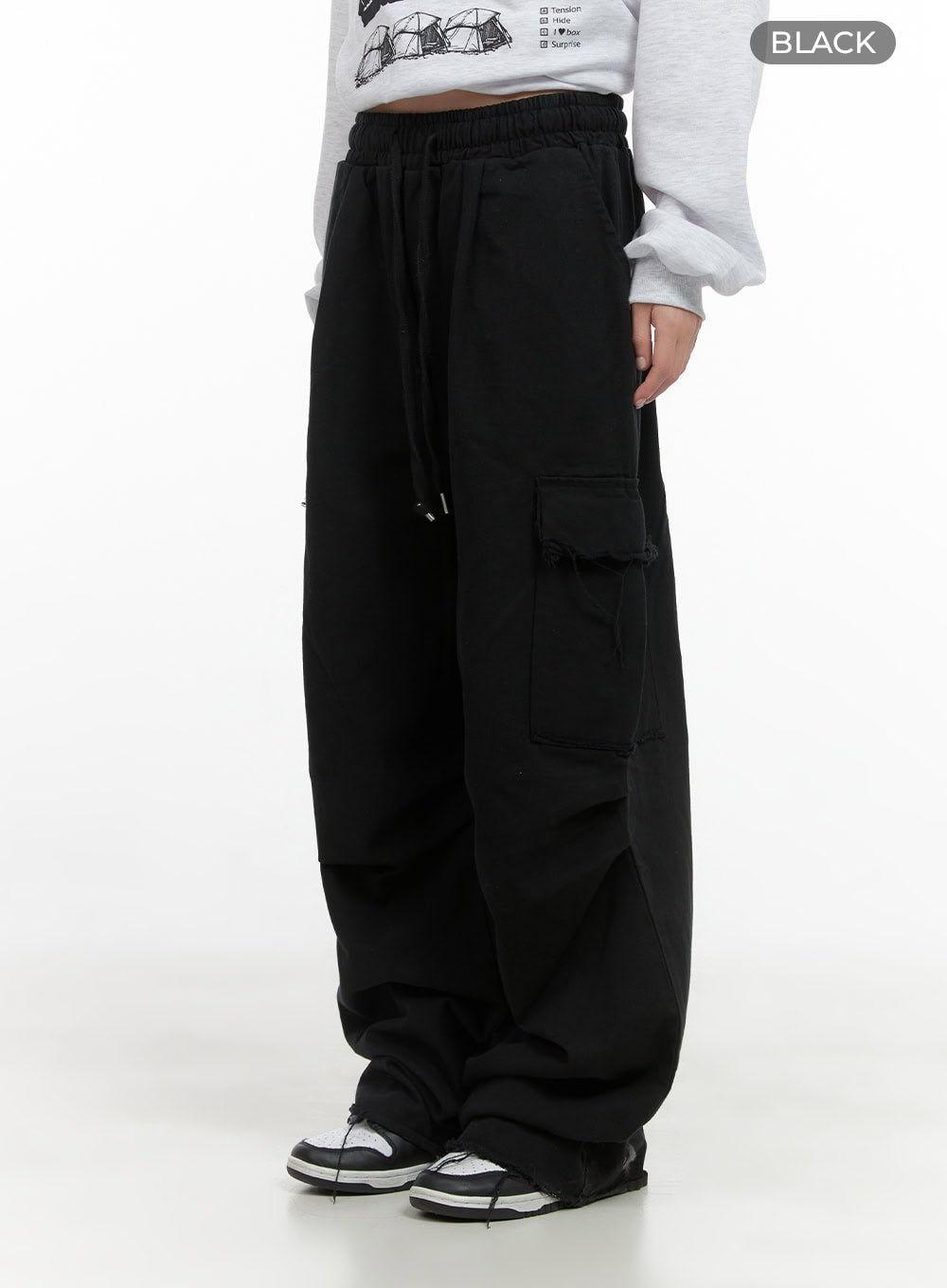 Cotton Banded Waist Cargo Pants CS412