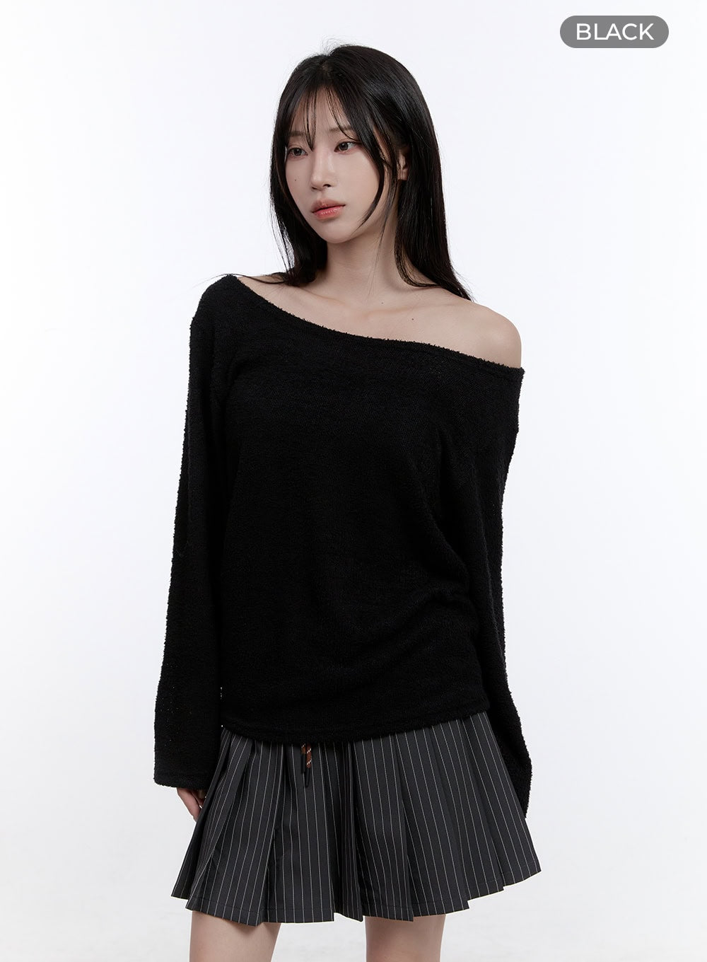 Fuzy Soft Off Shoulder Long Sleeve Top CO418