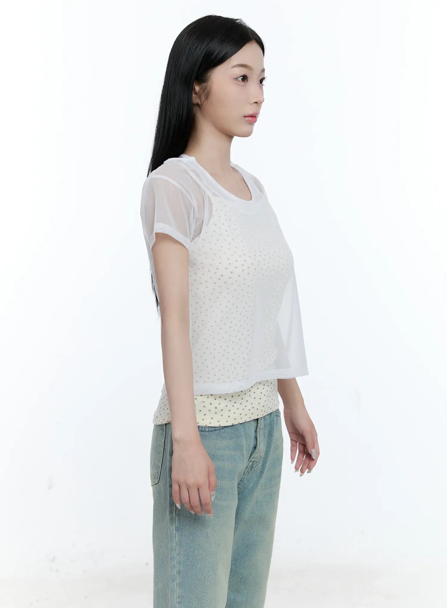 Sheer Tie-Strap Tee CG501